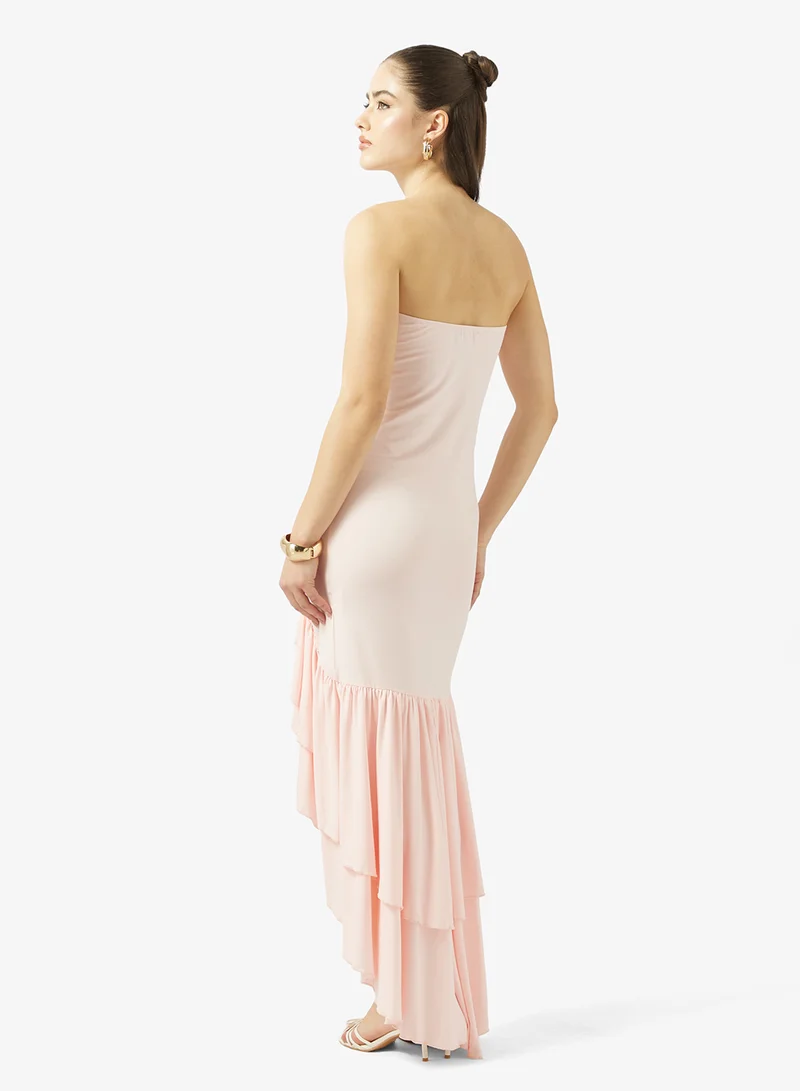 Ginger Corset Bodice Frill Detail Maxi Dress